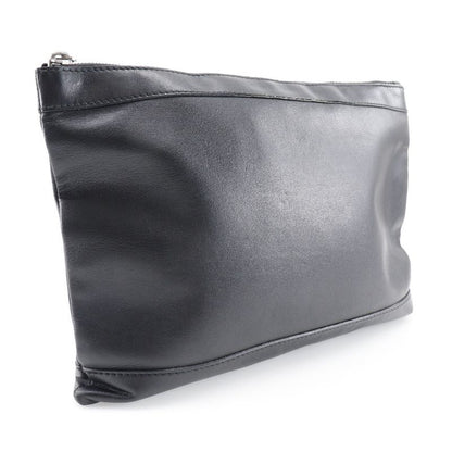 Balenciaga Navy Clip M 373834 Lambskin Black Unisex Clutch Bag