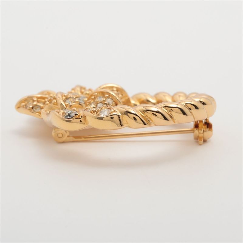 Christian DIOR Brooch GP And Rhinestone Gold