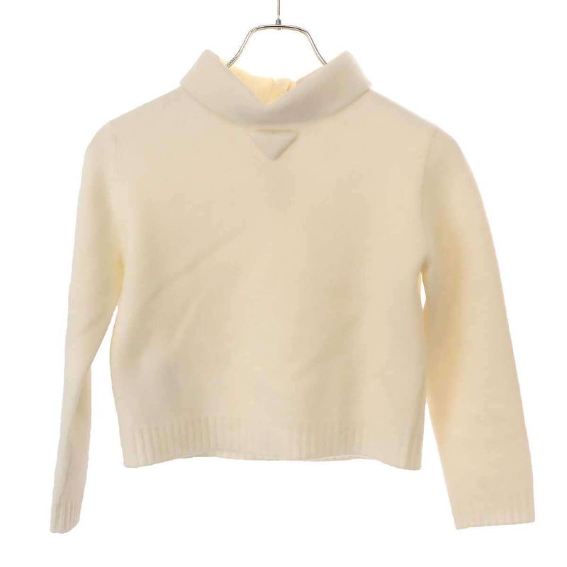 Prada 25ss Wool Turtleneck Knit Sweater P26545 16bk White 36