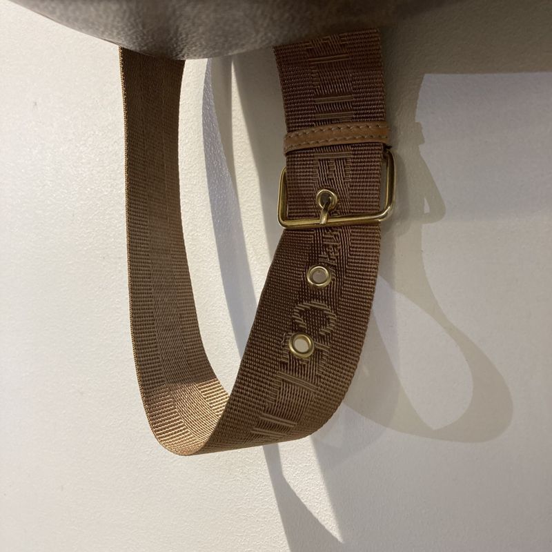 Celine M16 1 OLD Macadam Pattern Tape Logo Leather Backpack Women Brown -