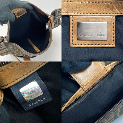 Fendi Zucca Pattern Shoulder Bag 7va167 Brown Canvas X Leather Messenger Bag