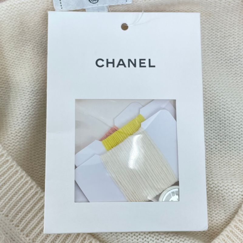 Chanel Dress 19C Coco Mark Coco Button Cashmere Knit Multicolor Storage With Bag