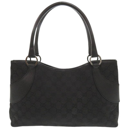 Gucci 113015 GG Canvas Black Handbag Tote Bag Black 1141 Gucci