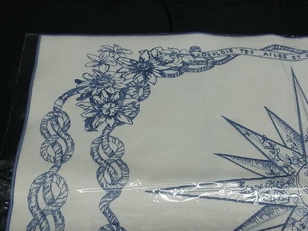 Christian Dior Rêve D'infini Linen Tablecloth Tableware Ivory And Blue Bi9424