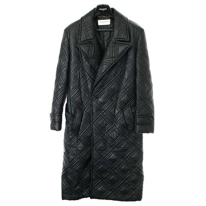 Saint Laurent Paris 21aw Quilted Patted Chester Coat 661456 Black 52