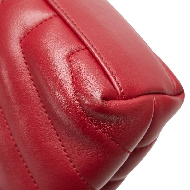 Saint Laurent YSL Logo Lou Lou Toy Bag 467072 Wine Red Leather Women Saint