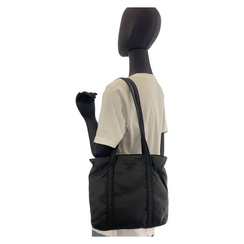Prada Tessuto Black Nylon Tote Shoulder Bag Women 504895