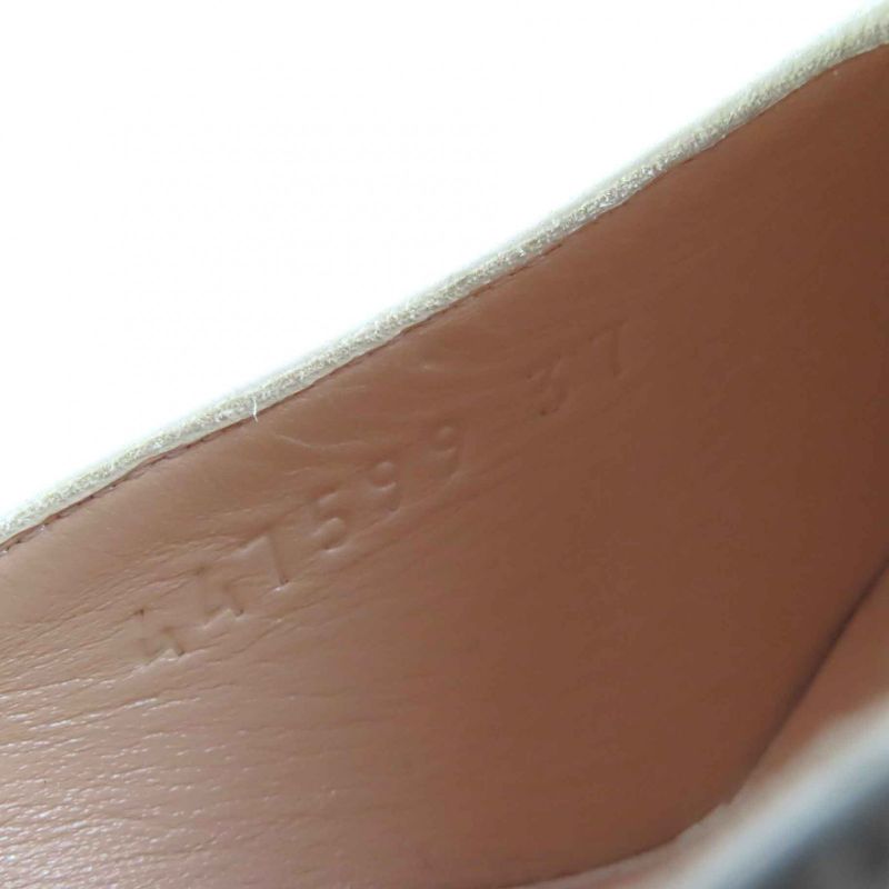 Gucci 447599 Leather Interlocking G Pearl Ankle Strap Round Toe Pumps Ivory 37