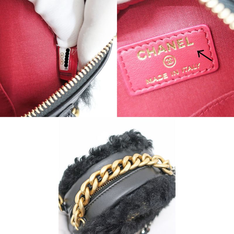 Chanel Round Boa Shoulder Bag Chanel 19 Black Ap0945 Gold Chain Round