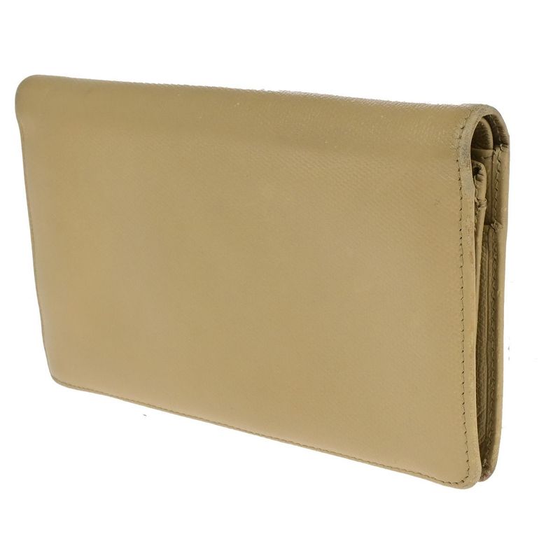 Chanel Wallet Coco Button Fold Wallet Leather Beige 60ka506