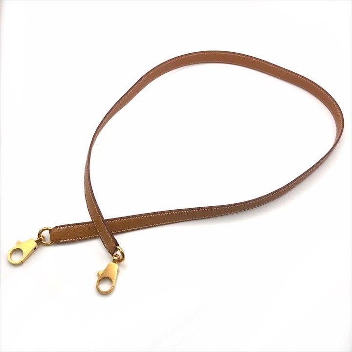 Hermes Leather Kelly Bag Shoulder Strap Brown