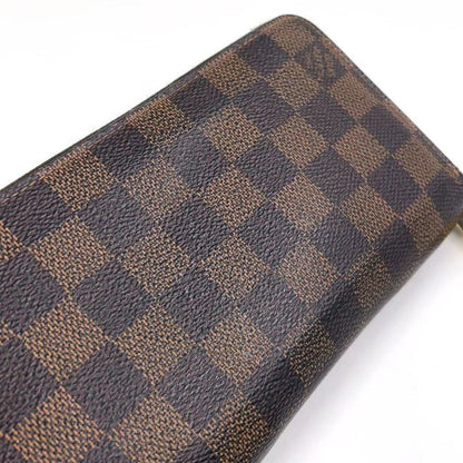 Louis Vuitton Zippy Wallet Damier Ebene Damier Ebene PVC Brown Round Zipper