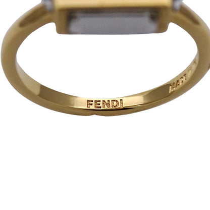 Fendi Ring Women's Brand Baguette Ring Metal Gold 8ah813 W2Y S Crystal Bijoux