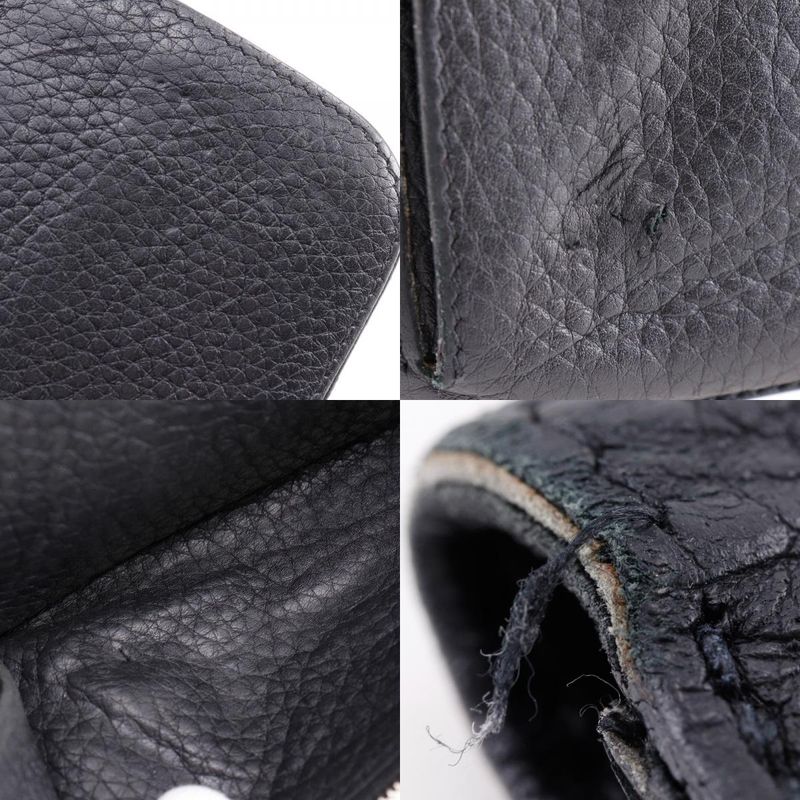 Hermes Dogon Long Taurillon Clemence Black □P Unisex Long Wallet