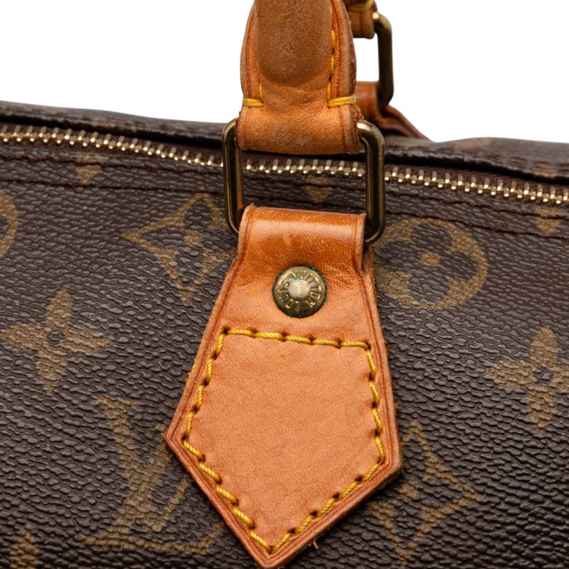 Louis Vuitton Monogram Speedy 30 M41526 Brown PVC Leather Women Louis Vuitton