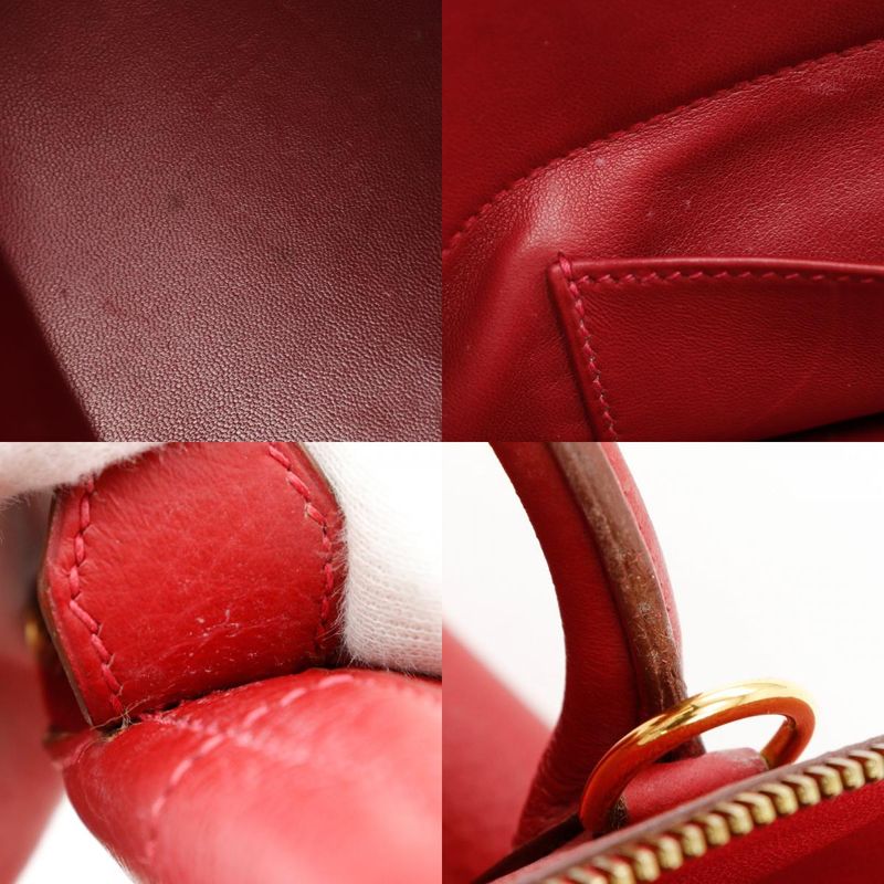 Hermes Bolide 35 2WAY Shoulder Taurillon Clemence Red/gold Hardware □G Ladies