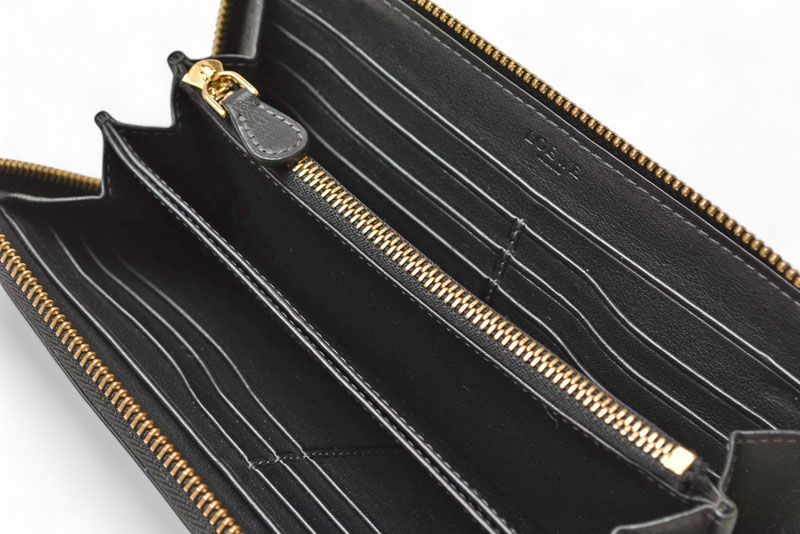Loewe Wallet Loewe Long Wallet ZIP Around Anagram Gray Black