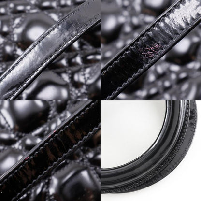 [dior] Christian Dior Lady Dior Medium Canage 2WAY Shoulder Enamel Black Ladies