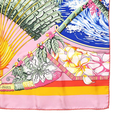 Hermes Rectangle Aloha Pink 100% Silk Scarf Large Accessory