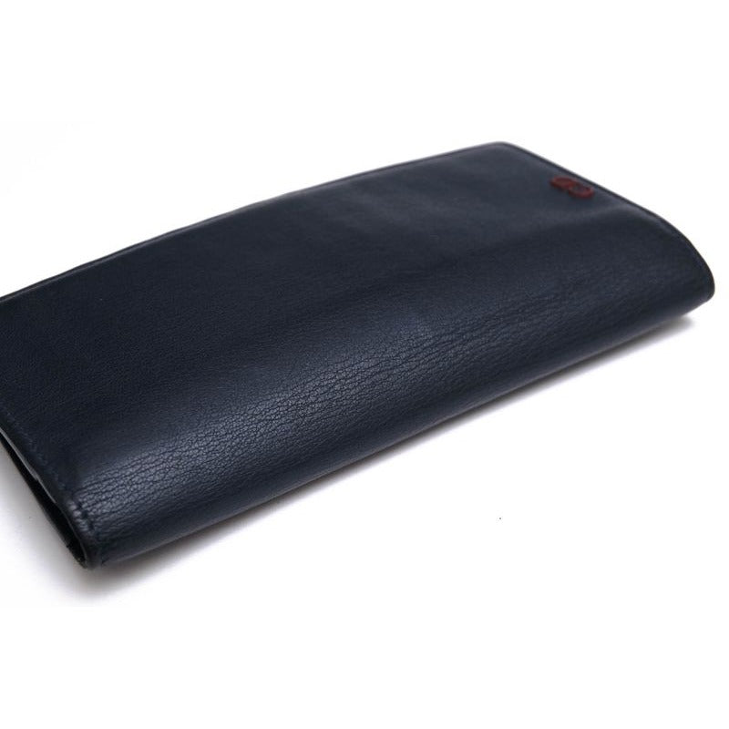 Dior Homme Long Wallet Men Leather Navy Blue CD Logo with Coin — view 3