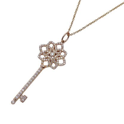 Tiffany & Co Necklace Diamond Woven Key Pink