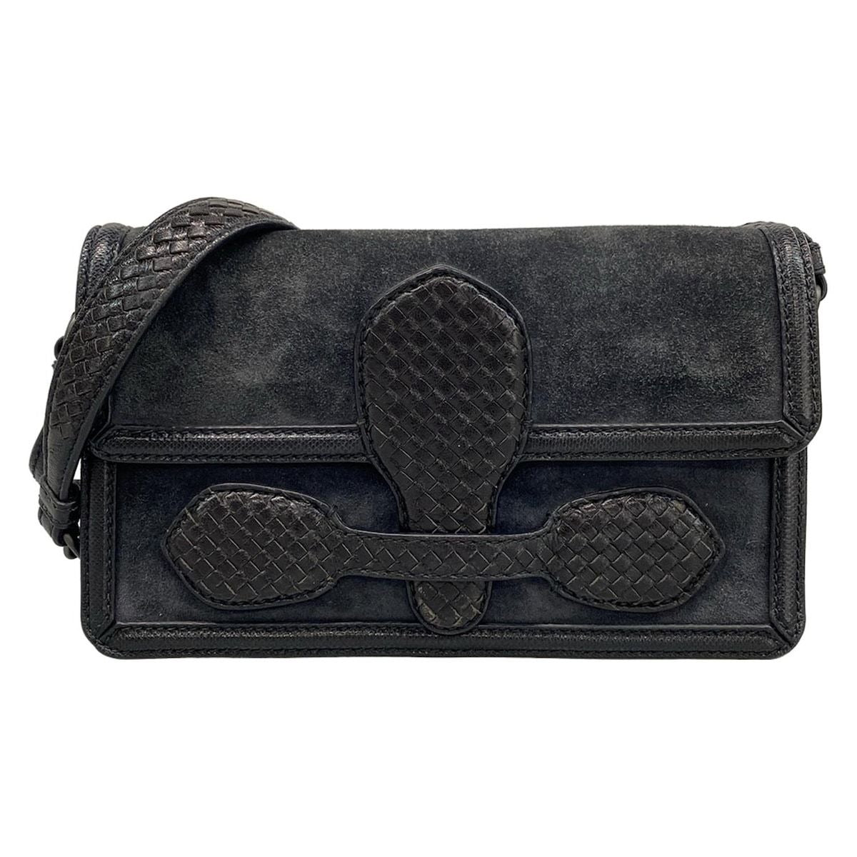 Bottega Veneta Shoulder Bag Rialto Eyes Black Chain Leather