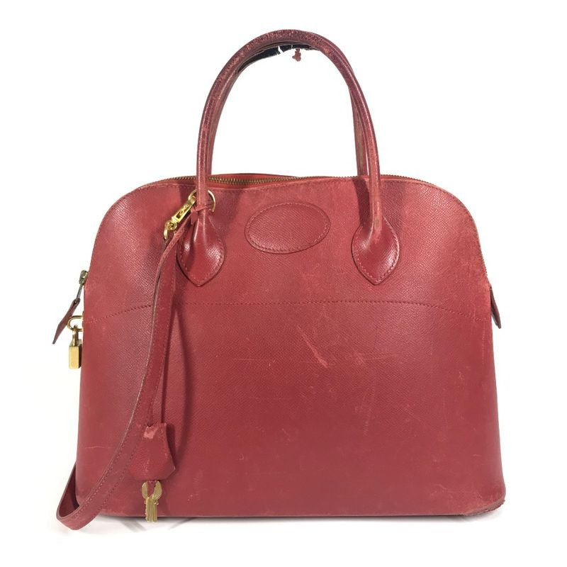 Hermes Handbag Bolide 35 Courchevel Red