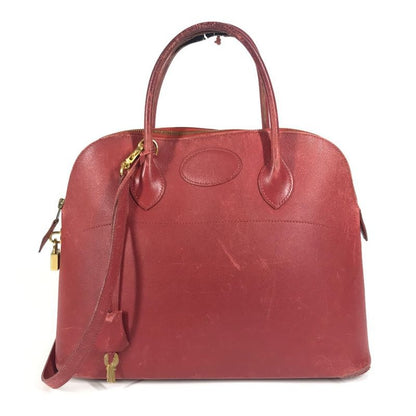 Hermes Handbag Bolide 35 Courchevel Red