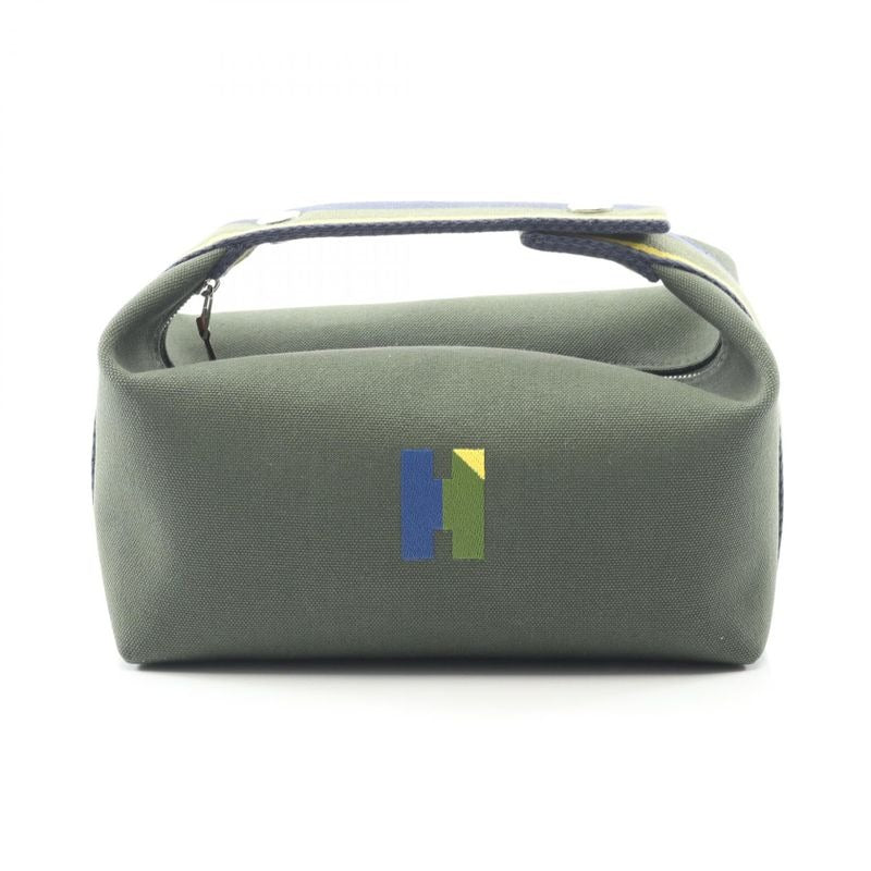 Hermes Handbag Brid a Black PM Dark Green Yellow Canvas