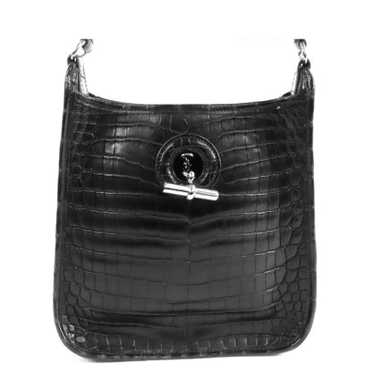 Hermes Vespa TPM Black Silver Niloticus Shoulder Bag