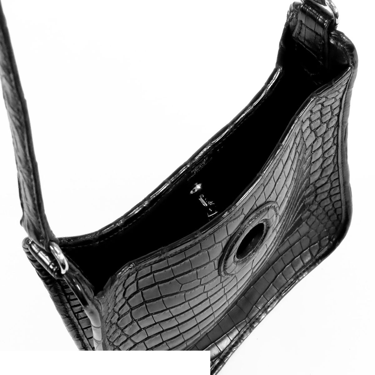 Hermes Vespa TPM Black Silver Niloticus Shoulder Bag — view 5