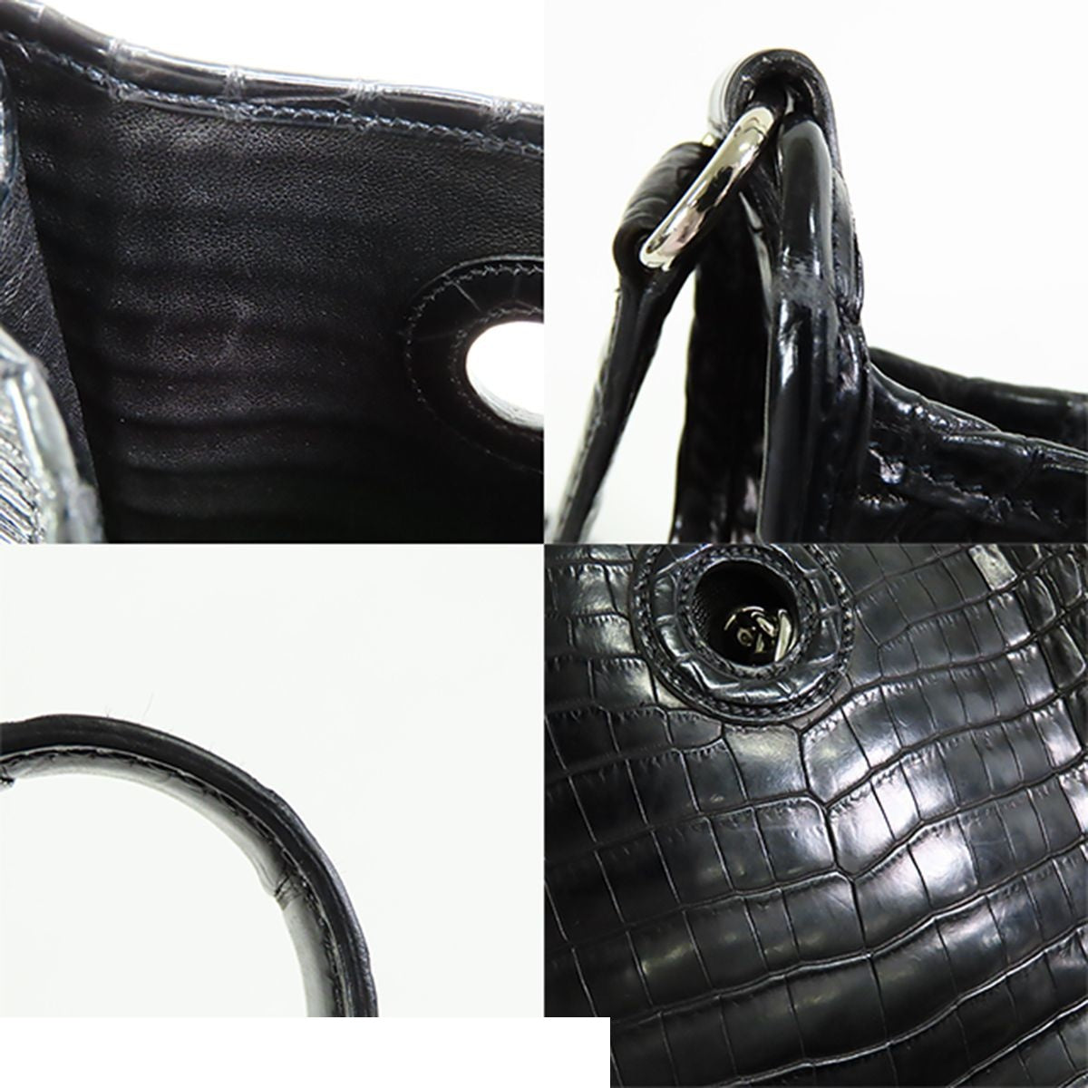Hermes Vespa TPM Black Silver Niloticus Shoulder Bag — view 8