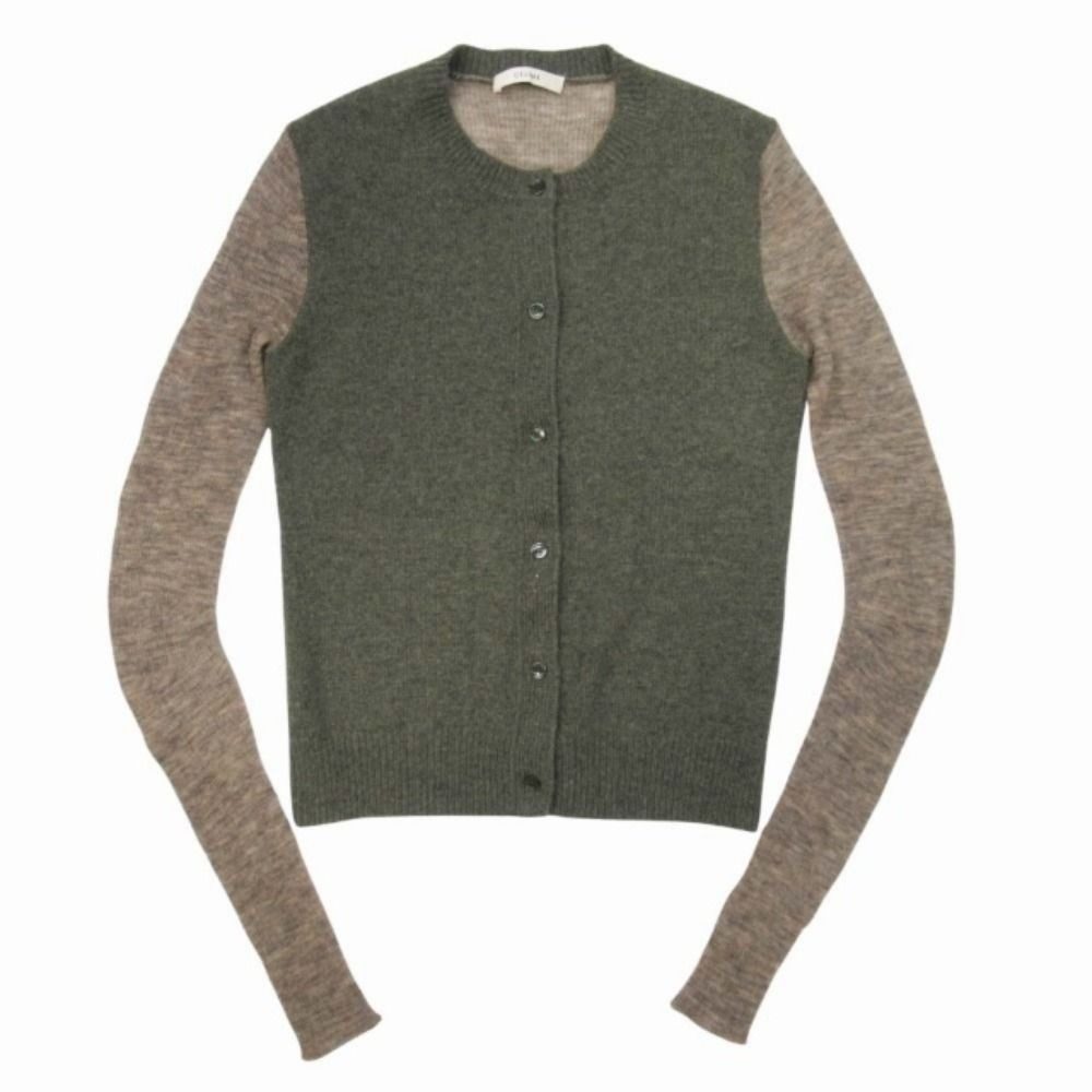 Celine Phoebe Philo Era Cashmere Alpaca Knit Cardigan Color Contrast Top M