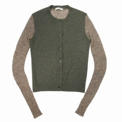 Celine Phoebe Philo Era Cashmere Alpaca Knit Cardigan Color Contrast Top M