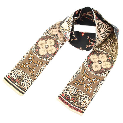 Louis Vuitton Bandeau Jungle Mania Scarf Logo Leopard Print Silk Ku Oh