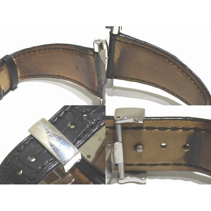 Bvlgari Ashoma Automatic Watch Date Silver Ss Black Dial Cles — view 3