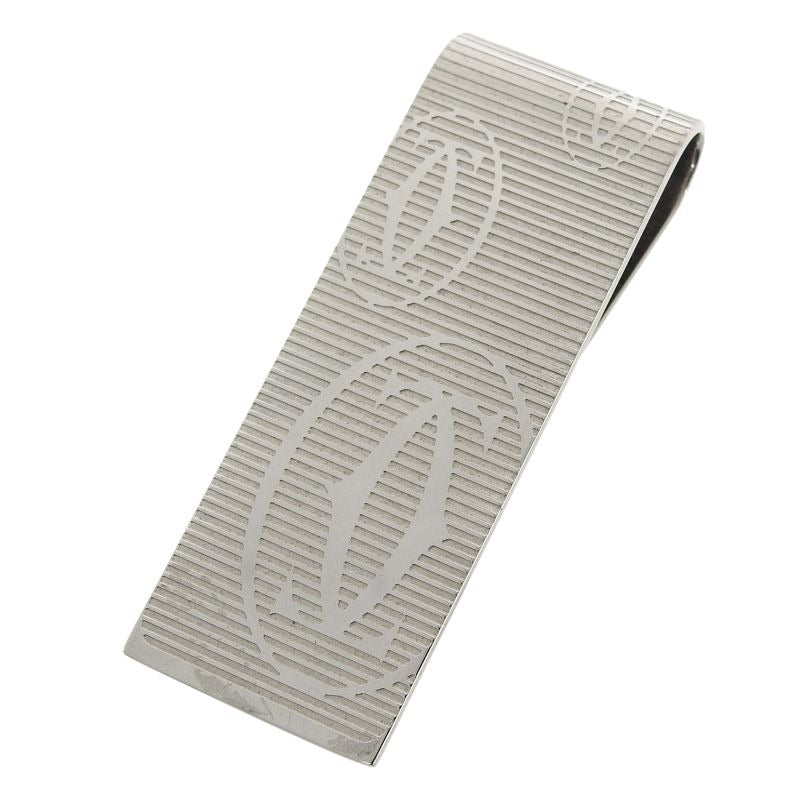 Cartier Happy Birthday 2 C Decor Logo Engraved Bill Clip Billfold Money