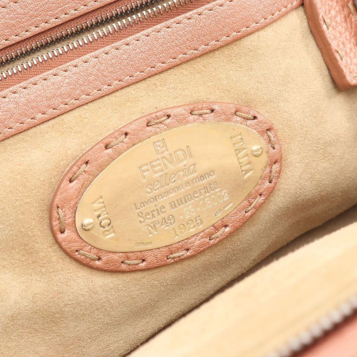 Fendi Handbag Selleria Doctor's Bag Metal Orange Leather — view 4