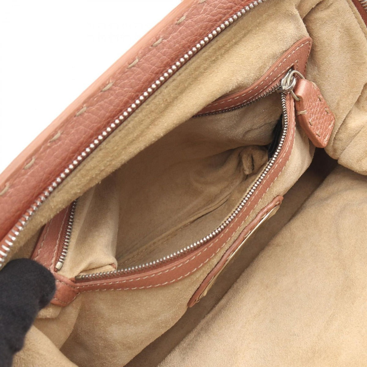 Fendi Handbag Selleria Doctor's Bag Metal Orange Leather — view 10
