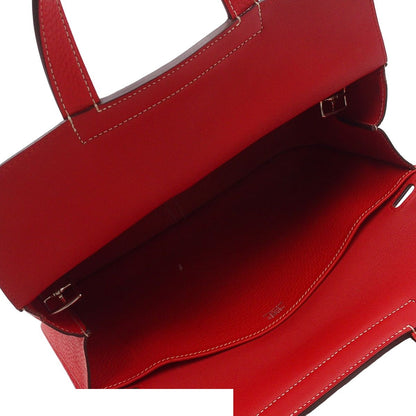 Hermes Halzan 31 Rouge Tomato Silver Taurillon Clemence 2-Way Shoulder Bag — view 6