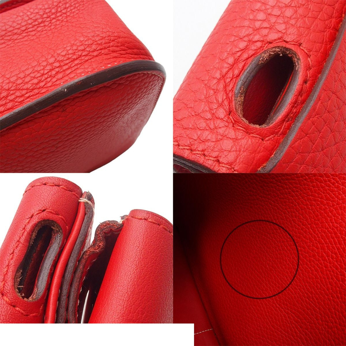 Hermes Halzan 31 Rouge Tomato Silver Taurillon Clemence 2-Way Shoulder Bag — view 8