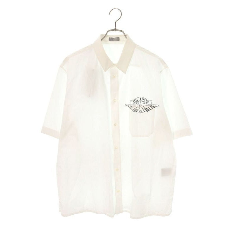 Dior 033 C502 A1581 AIR Chest Pocket Logo Print Short Sleeve Shirt 42