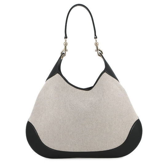 Gucci Shoulder Bag Canvas Leather B Bag Tote Black