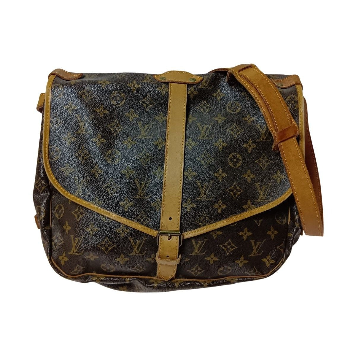 Louis Vuitton Monogram Saumur 35 Shoulder Bag Brown