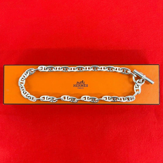 Hermes Chaine D'ancre MM 36 Links Martin Margiela Era Chain Necklace Silver