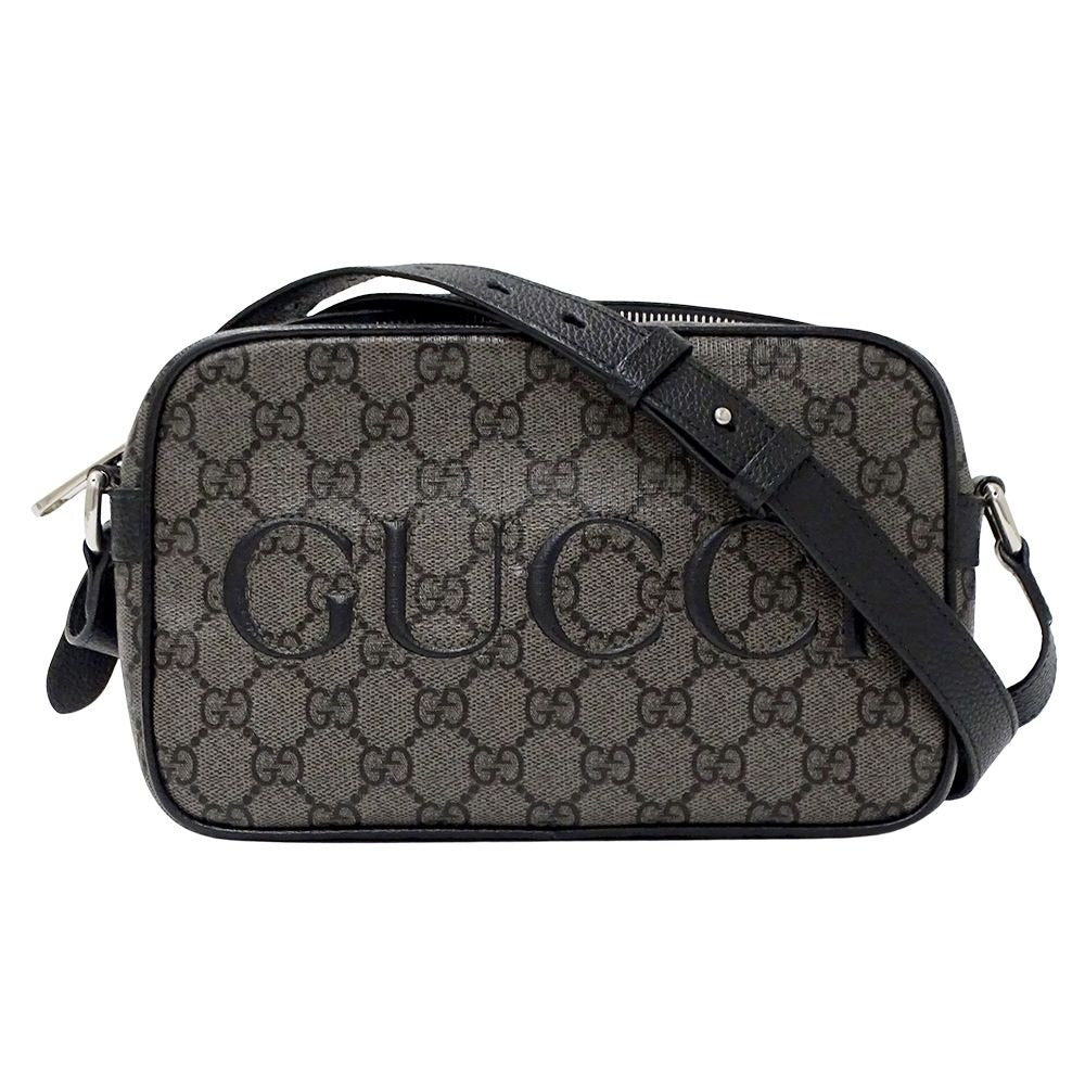 Gucci Shoulder Bag GG Supreme Gray Black