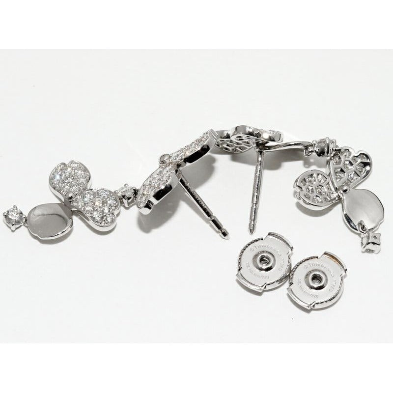 Tiffany & Co Earrings Pt950 Diamond 98 P Paper Flower — view 5