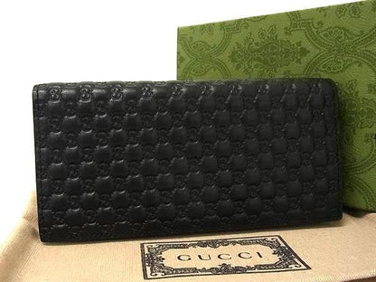 Gucci 307774 Guccissima Leather Foldable Long Wallet Dark Brown Ay8099