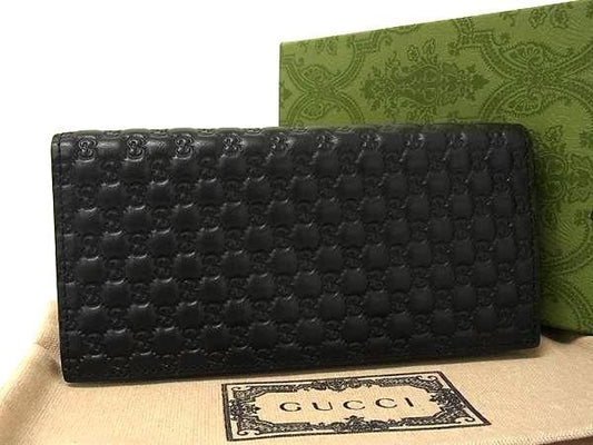 Gucci 307774 Guccissima Leather Foldable Long Wallet Dark Brown Ay8099
