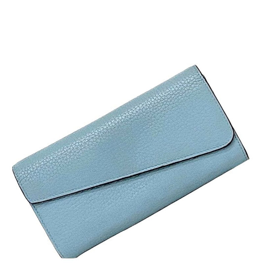 Christian Dior Foldable Long Wallet Light Blue